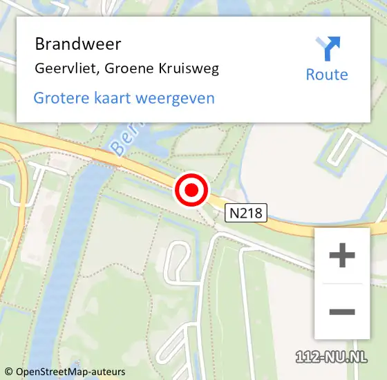 Locatie op kaart van de 112 melding: Brandweer Geervliet, Groene Kruisweg op 17 maart 2015 19:07