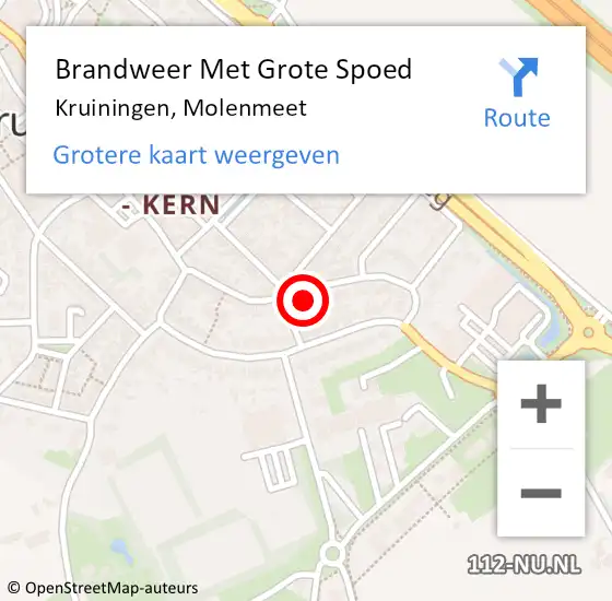 Locatie op kaart van de 112 melding: Brandweer Met Grote Spoed Naar Kruiningen, Molenmeet op 17 maart 2015 19:56