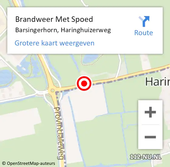 Locatie op kaart van de 112 melding: Brandweer Met Spoed Naar Barsingerhorn, Haringhuizerweg op 17 maart 2015 20:32