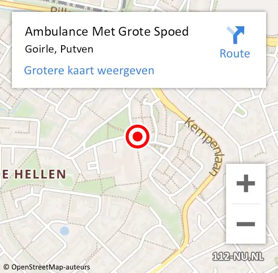 Locatie op kaart van de 112 melding: Ambulance Met Grote Spoed Naar Goirle, Putven op 17 maart 2015 21:15