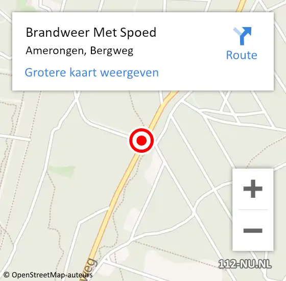 Locatie op kaart van de 112 melding: Brandweer Met Spoed Naar Amerongen, Bergweg op 11 september 2013 14:51