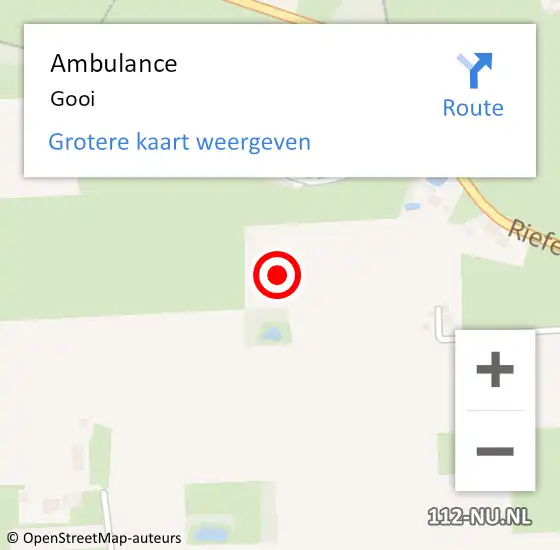 Locatie op kaart van de 112 melding: Ambulance Gooi op 18 maart 2015 02:13