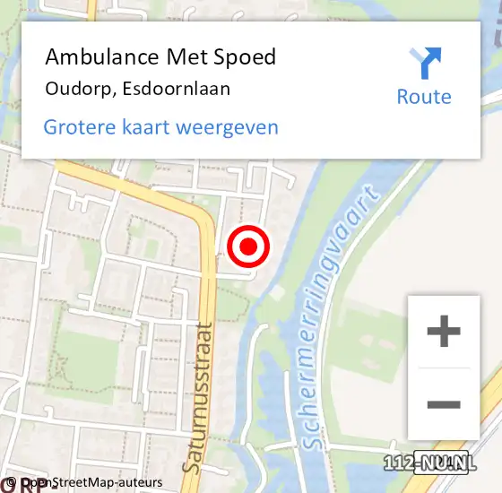 Locatie op kaart van de 112 melding: Ambulance Met Spoed Naar Oudorp, Esdoornlaan op 18 maart 2015 05:46