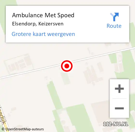 Locatie op kaart van de 112 melding: Ambulance Met Spoed Naar Elsendorp, Keizersven op 18 maart 2015 07:22
