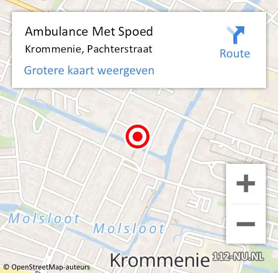 Locatie op kaart van de 112 melding: Ambulance Met Spoed Naar Krommenie, Pachterstraat op 18 maart 2015 07:32