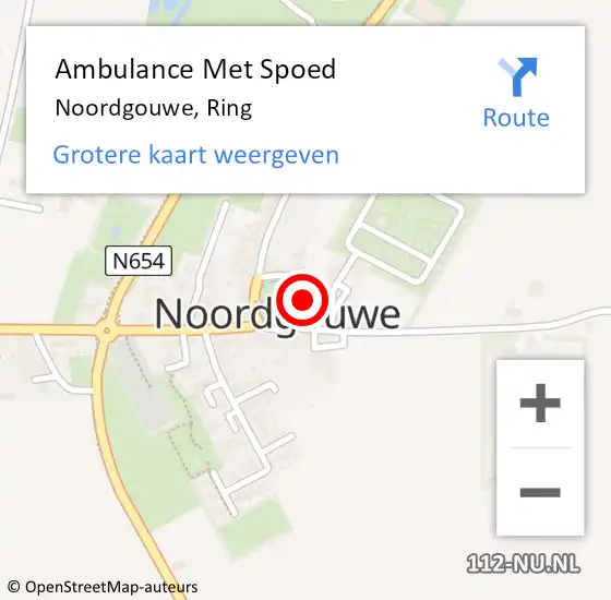 Locatie op kaart van de 112 melding: Ambulance Met Spoed Naar Noordgouwe, Ring op 18 maart 2015 07:36