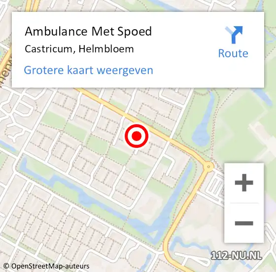 Locatie op kaart van de 112 melding: Ambulance Met Spoed Naar Castricum, Helmbloem op 18 maart 2015 08:54