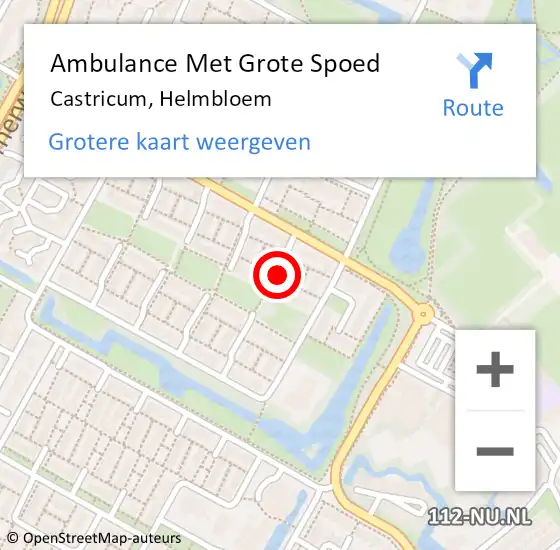 Locatie op kaart van de 112 melding: Ambulance Met Grote Spoed Naar Castricum, Helmbloem op 18 maart 2015 08:56
