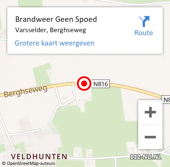 Locatie op kaart van de 112 melding: Brandweer Geen Spoed Naar Varsselder, Berghseweg op 18 maart 2015 10:17