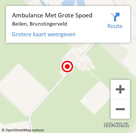 Locatie op kaart van de 112 melding: Ambulance Met Grote Spoed Naar Beilen, Brunstingerveld op 18 maart 2015 11:08