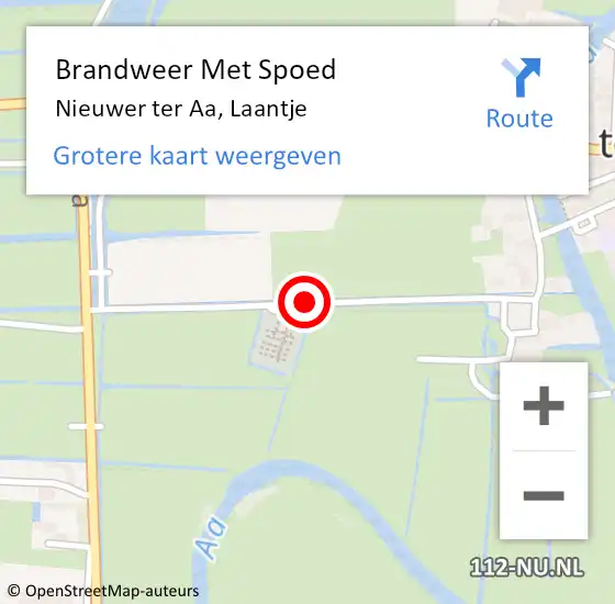 Locatie op kaart van de 112 melding: Brandweer Met Spoed Naar Nieuwer ter AA, Laantje op 18 maart 2015 12:01