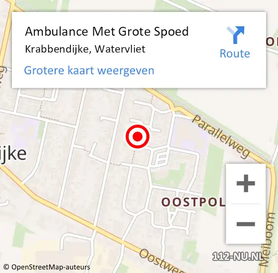 Locatie op kaart van de 112 melding: Ambulance Met Grote Spoed Naar Krabbendijke, Watervliet op 2 november 2013 04:06