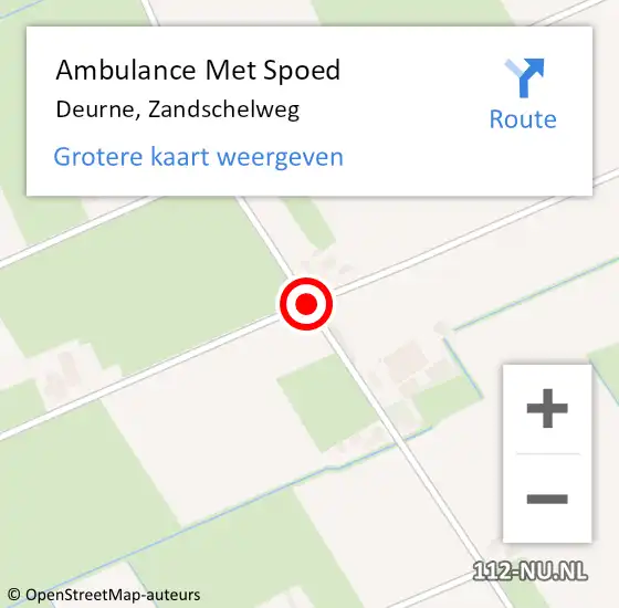 Locatie op kaart van de 112 melding: Ambulance Met Spoed Naar Deurne, Zandschelweg op 18 maart 2015 13:48