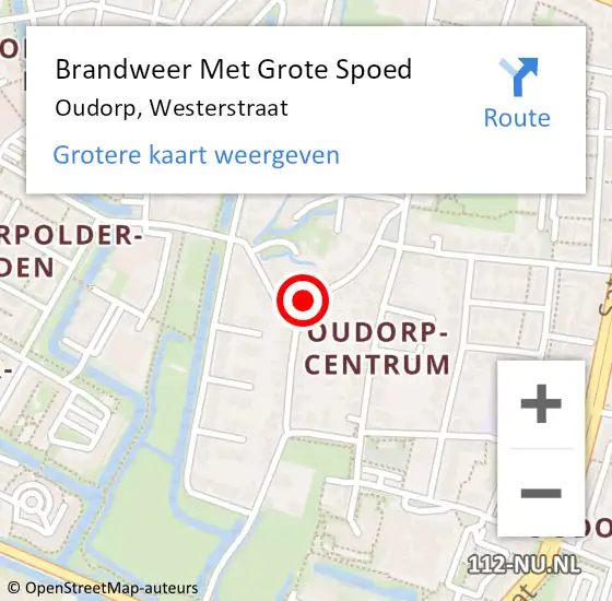 Locatie op kaart van de 112 melding: Brandweer Met Grote Spoed Naar Oudorp, Westerstraat op 18 maart 2015 14:01