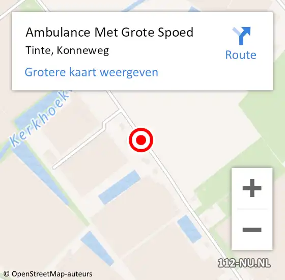 Locatie op kaart van de 112 melding: Ambulance Met Grote Spoed Naar Tinte, Konneweg op 18 maart 2015 14:52