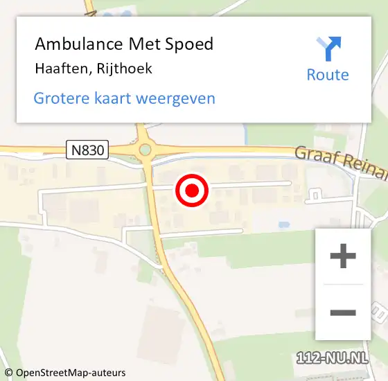 Locatie op kaart van de 112 melding: Ambulance Met Spoed Naar Haaften, Rijthoek op 2 november 2013 04:59