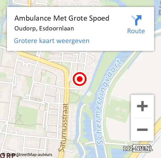 Locatie op kaart van de 112 melding: Ambulance Met Grote Spoed Naar Oudorp, Esdoornlaan op 18 maart 2015 17:12