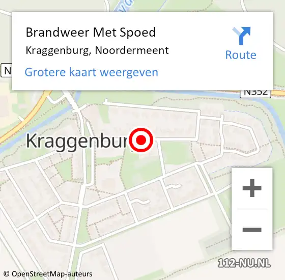 Locatie op kaart van de 112 melding: Brandweer Met Spoed Naar Kraggenburg, Noordermeent op 18 maart 2015 17:22