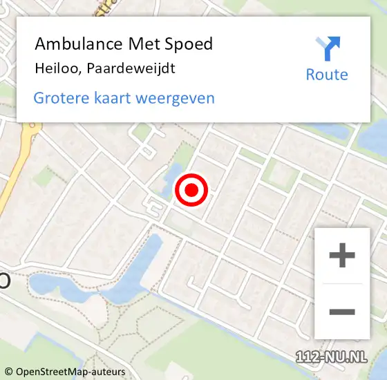 Locatie op kaart van de 112 melding: Ambulance Met Spoed Naar Heiloo, Paardeweijdt op 18 maart 2015 19:48