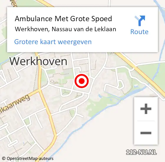 Locatie op kaart van de 112 melding: Ambulance Met Grote Spoed Naar Werkhoven, Nassau van de Leklaan op 18 maart 2015 20:42