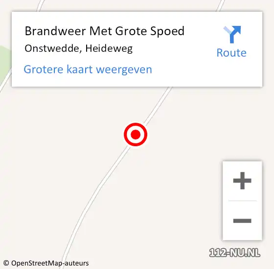 Locatie op kaart van de 112 melding: Brandweer Met Grote Spoed Naar Onstwedde, Heideweg op 18 maart 2015 21:59