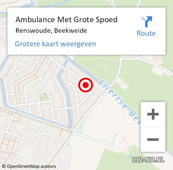 Locatie op kaart van de 112 melding: Ambulance Met Grote Spoed Naar Renswoude, Beekweide op 18 maart 2015 23:45