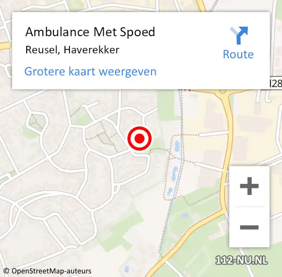 Locatie op kaart van de 112 melding: Ambulance Met Spoed Naar Reusel, Haverekker op 19 maart 2015 00:19