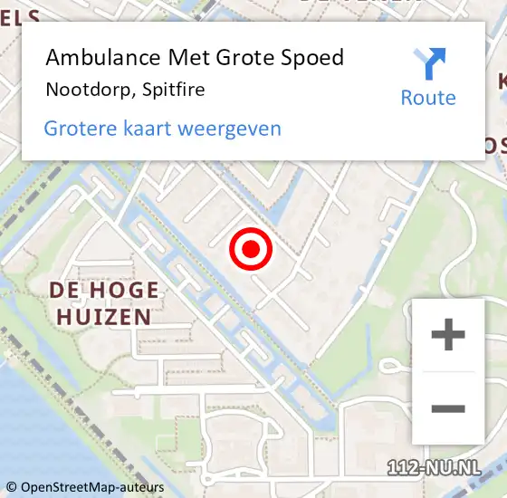 Locatie op kaart van de 112 melding: Ambulance Met Grote Spoed Naar Nootdorp, Spitfire op 19 maart 2015 03:00