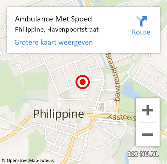 Locatie op kaart van de 112 melding: Ambulance Met Spoed Naar Philippine, Havenpoortstraat op 19 maart 2015 06:27