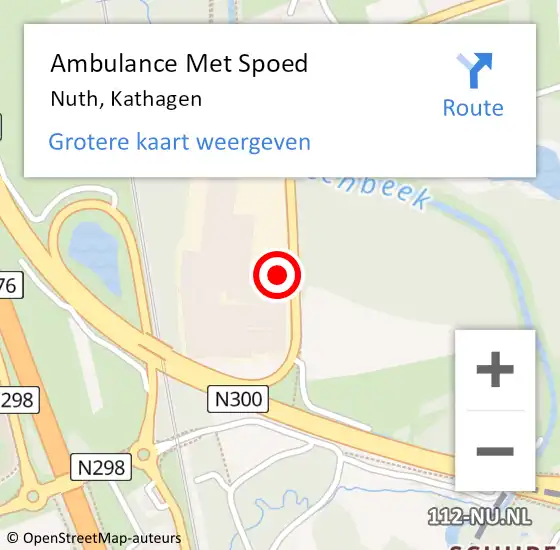 Locatie op kaart van de 112 melding: Ambulance Met Spoed Naar Nuth, Kathagen op 19 maart 2015 06:55