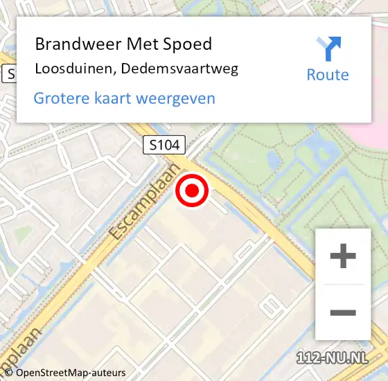 Locatie op kaart van de 112 melding: Brandweer Met Spoed Naar Loosduinen, Dedemsvaartweg op 19 maart 2015 08:46