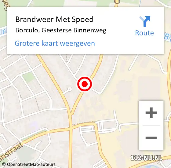 Locatie op kaart van de 112 melding: Brandweer Met Spoed Naar Borculo, Geesterse Binnenweg op 2 november 2013 08:08