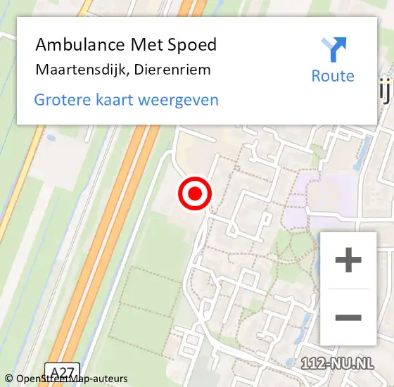 Locatie op kaart van de 112 melding: Ambulance Met Spoed Naar Maartensdijk, Dierenriem op 19 maart 2015 10:52