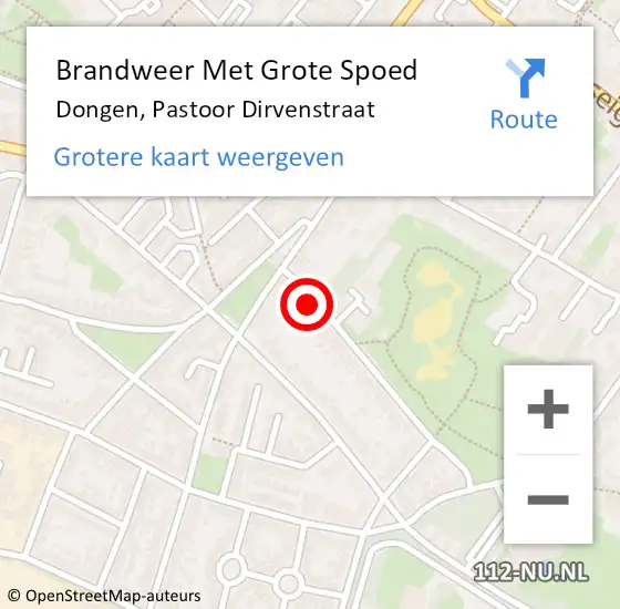 Locatie op kaart van de 112 melding: Brandweer Met Grote Spoed Naar Dongen, Pastoor Dirvenstraat op 19 maart 2015 12:21