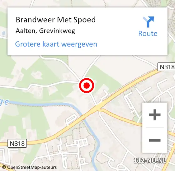 Locatie op kaart van de 112 melding: Brandweer Met Spoed Naar Aalten, Grevinkweg op 19 maart 2015 13:32