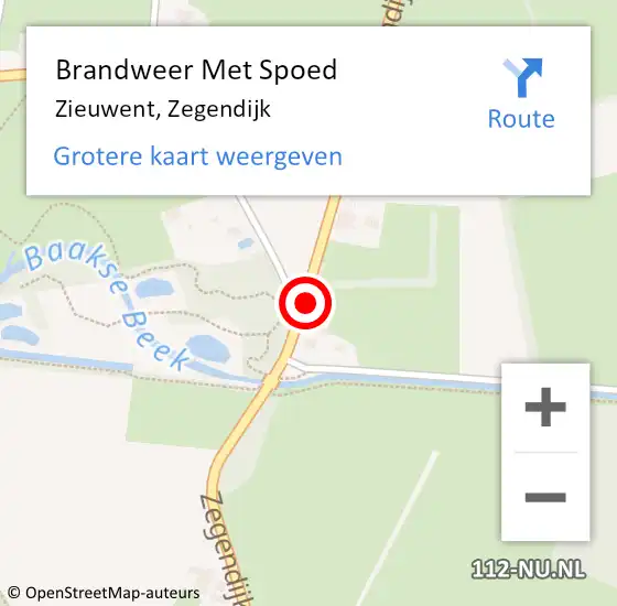 Locatie op kaart van de 112 melding: Brandweer Met Spoed Naar Zieuwent, Zegendijk op 2 november 2013 08:48