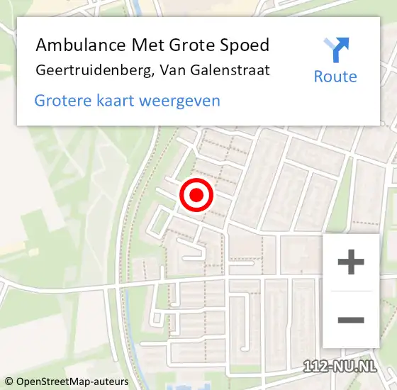 Locatie op kaart van de 112 melding: Ambulance Met Grote Spoed Naar Geertruidenberg, Van Galenstraat op 19 maart 2015 15:00