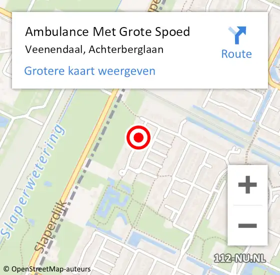 Locatie op kaart van de 112 melding: Ambulance Met Grote Spoed Naar Veenendaal, Achterberglaan op 2 november 2013 09:04