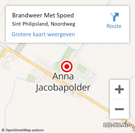 Locatie op kaart van de 112 melding: Brandweer Met Spoed Naar Sint Philipsland, Noordweg op 19 maart 2015 16:09