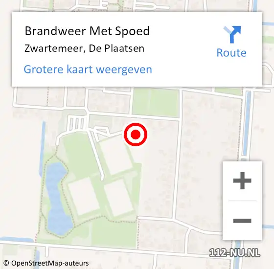 Locatie op kaart van de 112 melding: Brandweer Met Spoed Naar Zwartemeer, De Plaatsen op 19 maart 2015 16:13