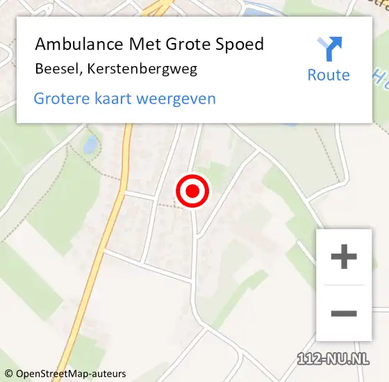 Locatie op kaart van de 112 melding: Ambulance Met Grote Spoed Naar Beesel, Kerstenbergweg op 19 maart 2015 17:05