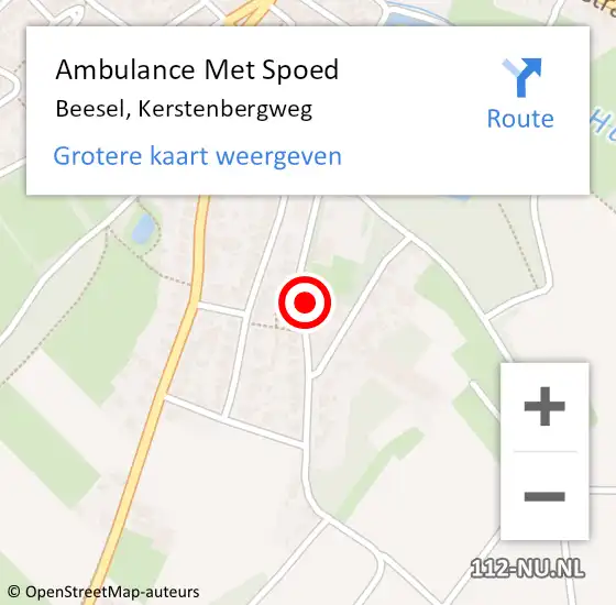 Locatie op kaart van de 112 melding: Ambulance Met Spoed Naar Beesel, Kerstenbergweg op 19 maart 2015 17:08