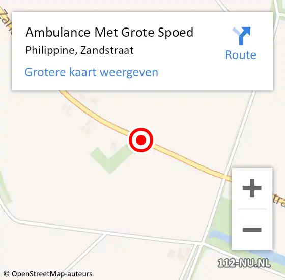 Locatie op kaart van de 112 melding: Ambulance Met Grote Spoed Naar Philippine, Zandstraat op 19 maart 2015 17:55