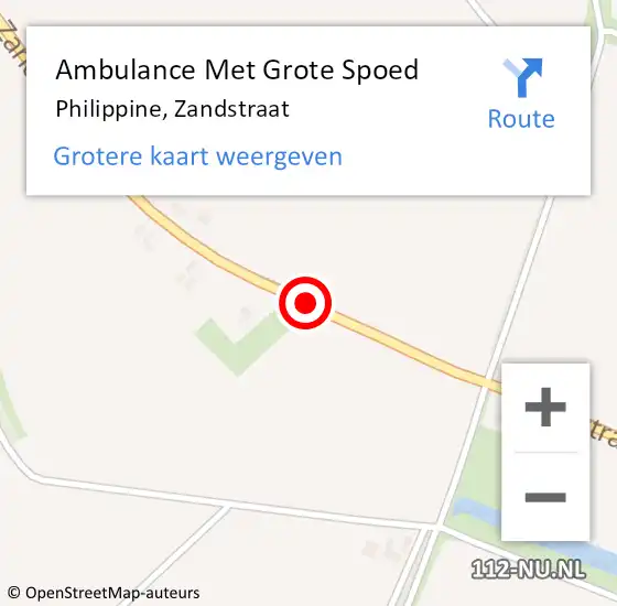 Locatie op kaart van de 112 melding: Ambulance Met Grote Spoed Naar Philippine, Zandstraat op 19 maart 2015 17:56