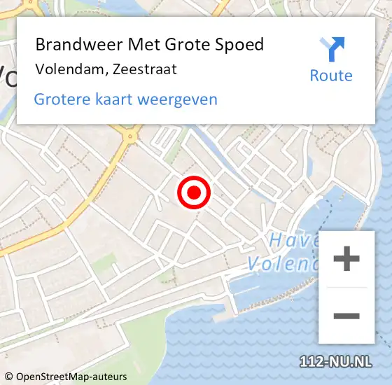 Locatie op kaart van de 112 melding: Brandweer Met Grote Spoed Naar Volendam, Zeestraat op 19 maart 2015 18:48