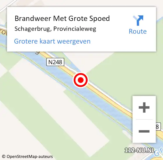 Locatie op kaart van de 112 melding: Brandweer Met Grote Spoed Naar Schagerbrug, Provincialeweg op 19 maart 2015 19:31