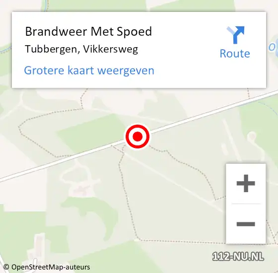 Locatie op kaart van de 112 melding: Brandweer Met Spoed Naar Tubbergen, Vikkersweg op 19 maart 2015 20:52