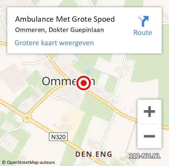 Locatie op kaart van de 112 melding: Ambulance Met Grote Spoed Naar Ommeren, Dokter Guepinlaan op 19 maart 2015 22:25