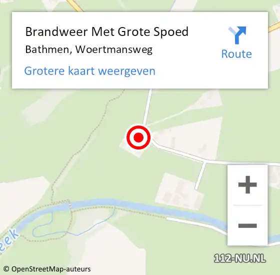 Locatie op kaart van de 112 melding: Brandweer Met Grote Spoed Naar Bathmen, Woertmansweg op 19 maart 2015 22:50