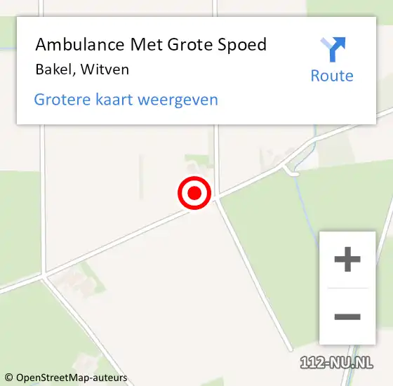Locatie op kaart van de 112 melding: Ambulance Met Grote Spoed Naar Bakel, Witven op 19 maart 2015 23:30